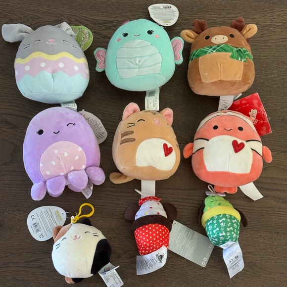 **SOLD**Squishmallow and stuffies soft stuffed toy lot - 9 pieces. - Picture 1 of 14
